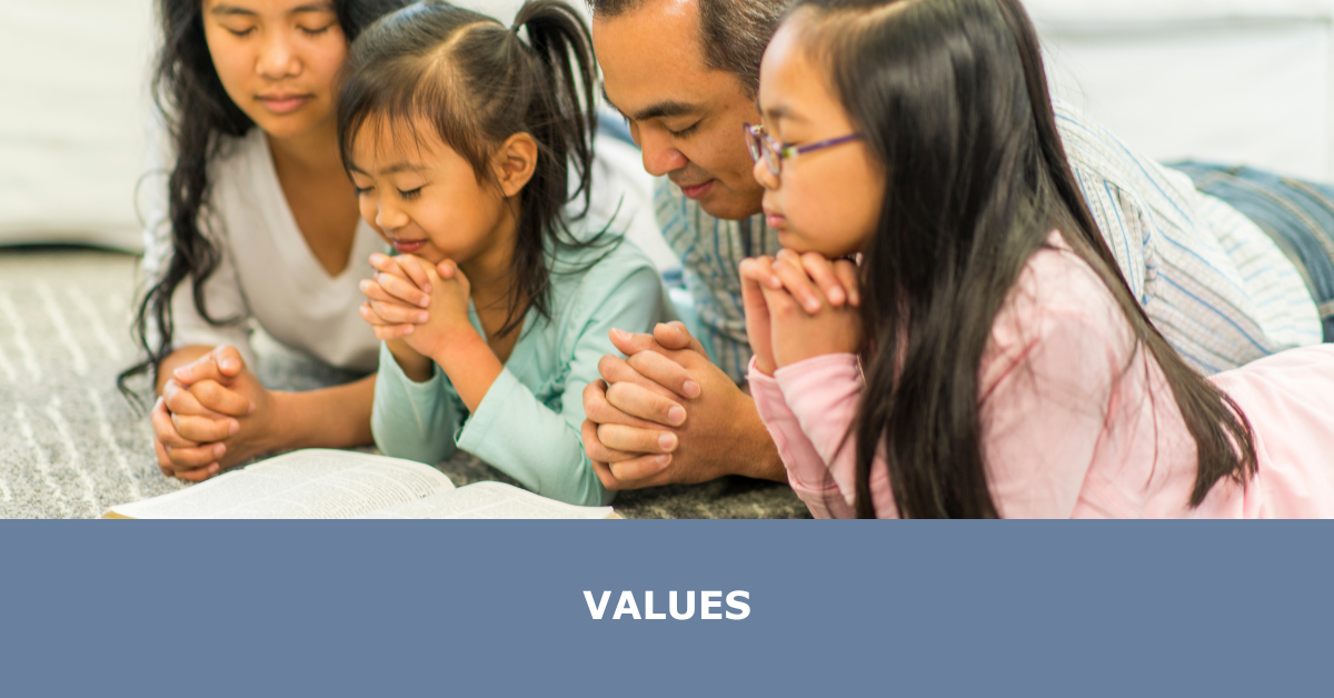 Family reading bible together