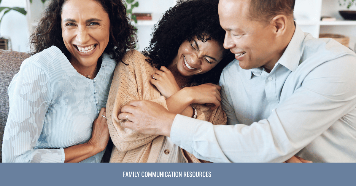 Teenage daughter and parents hugging