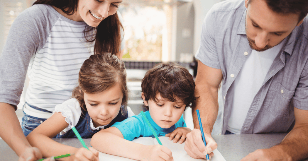 Young-family-working-on-vision-statement-ideas