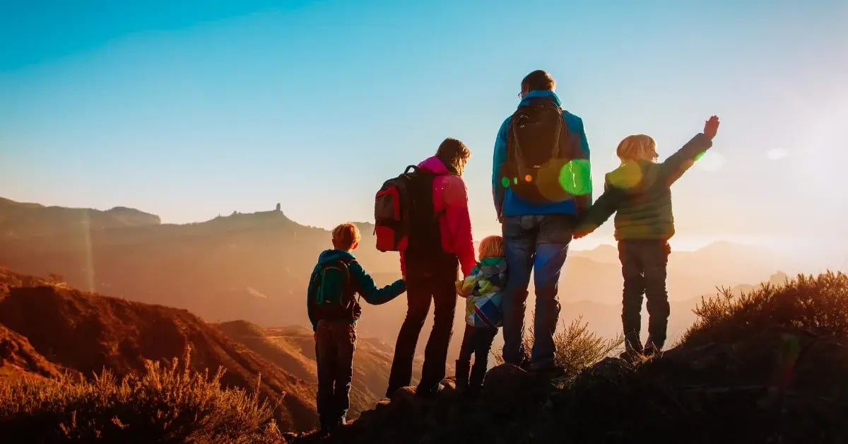 family looking out at horizon